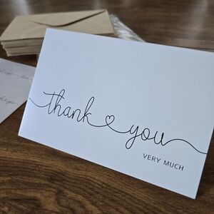 Elegant White Thank You Cards